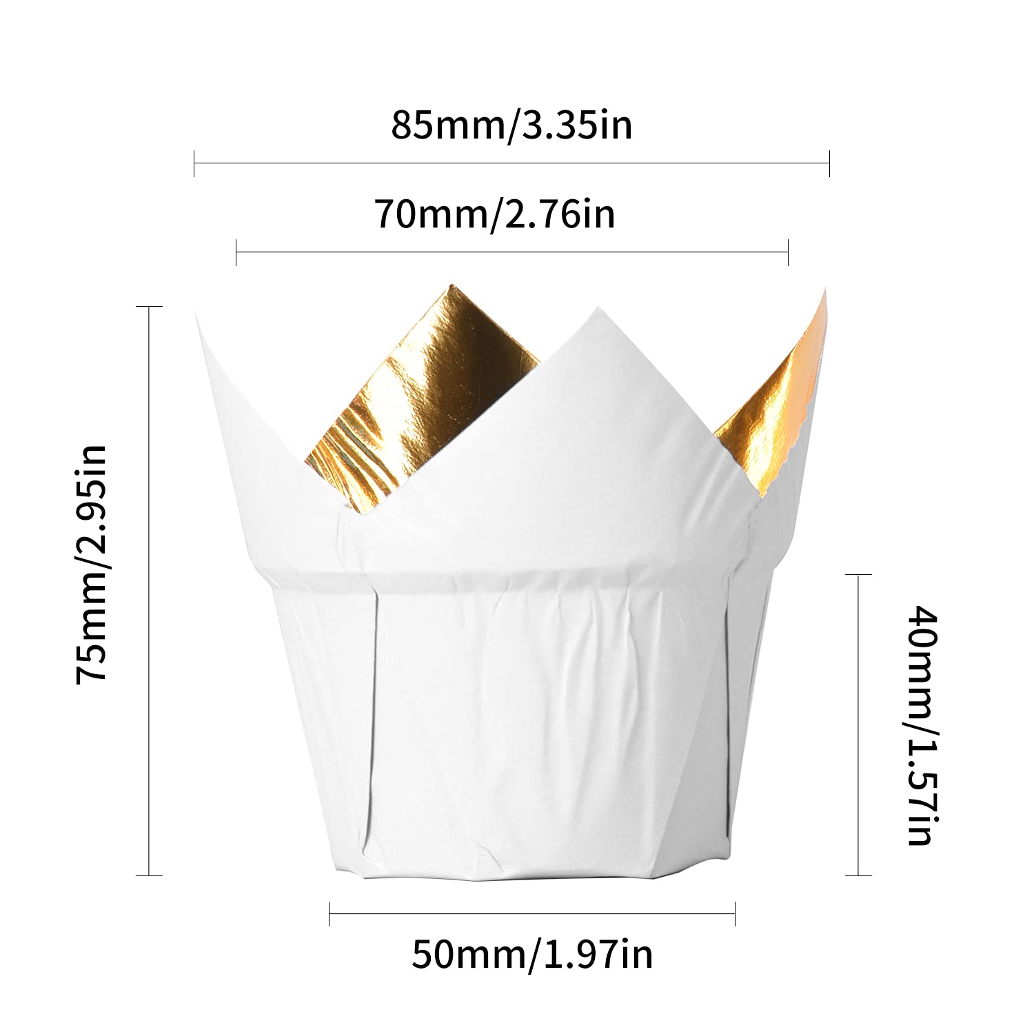 Party Hippo Gold Tulip Cupcake Liners Baking Paper Cups Holders Greaseproof Muffin Cases Wrappers For Wedding Birthday Party Bab