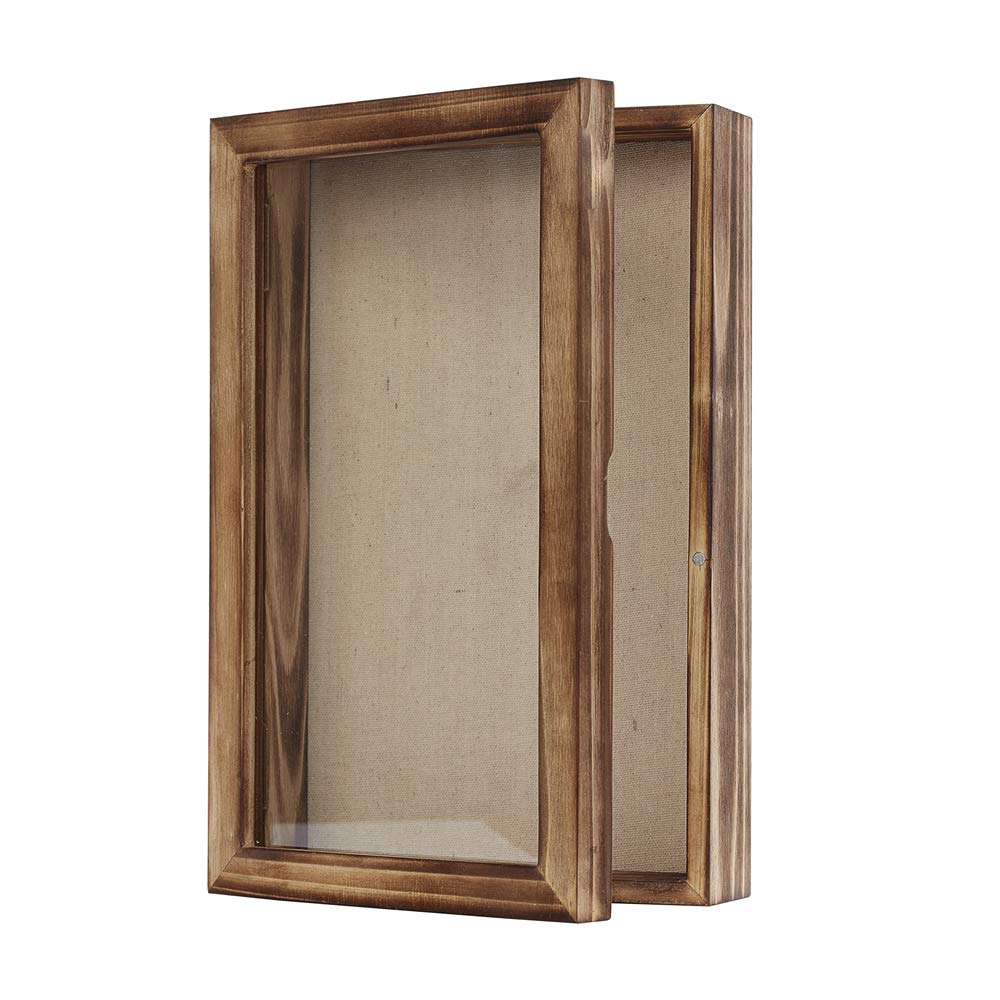 Freezing point Shadow Box Frame 8x12.5 Shadow Box Display Case with Linen Back Memorabilia Awards Medals Bouquet Photos Badge We