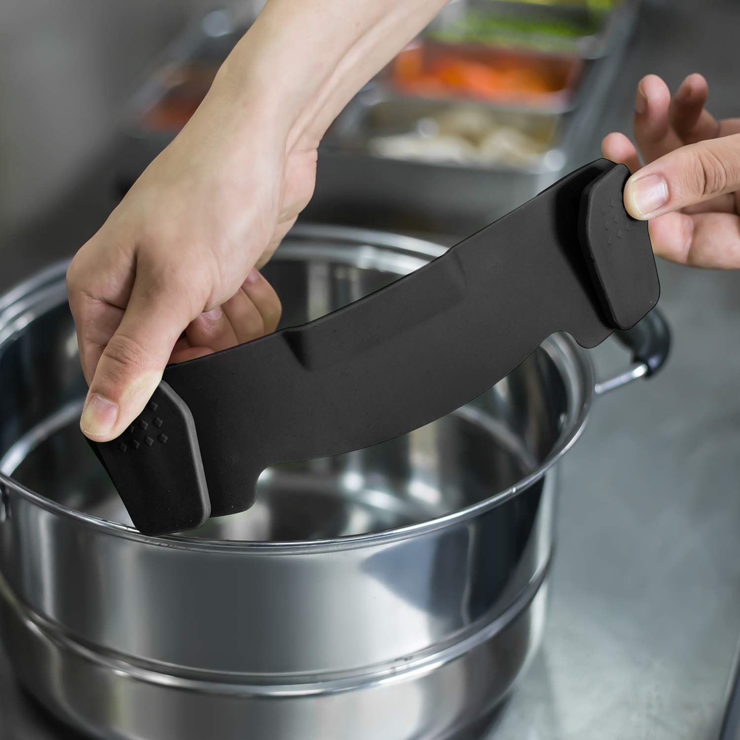 Auoon Clip On Strainer Silicone For All Pots And Pans, Pasta Strainer Clip On Food Strainer For Meat Vegetables Fruit Silicone K