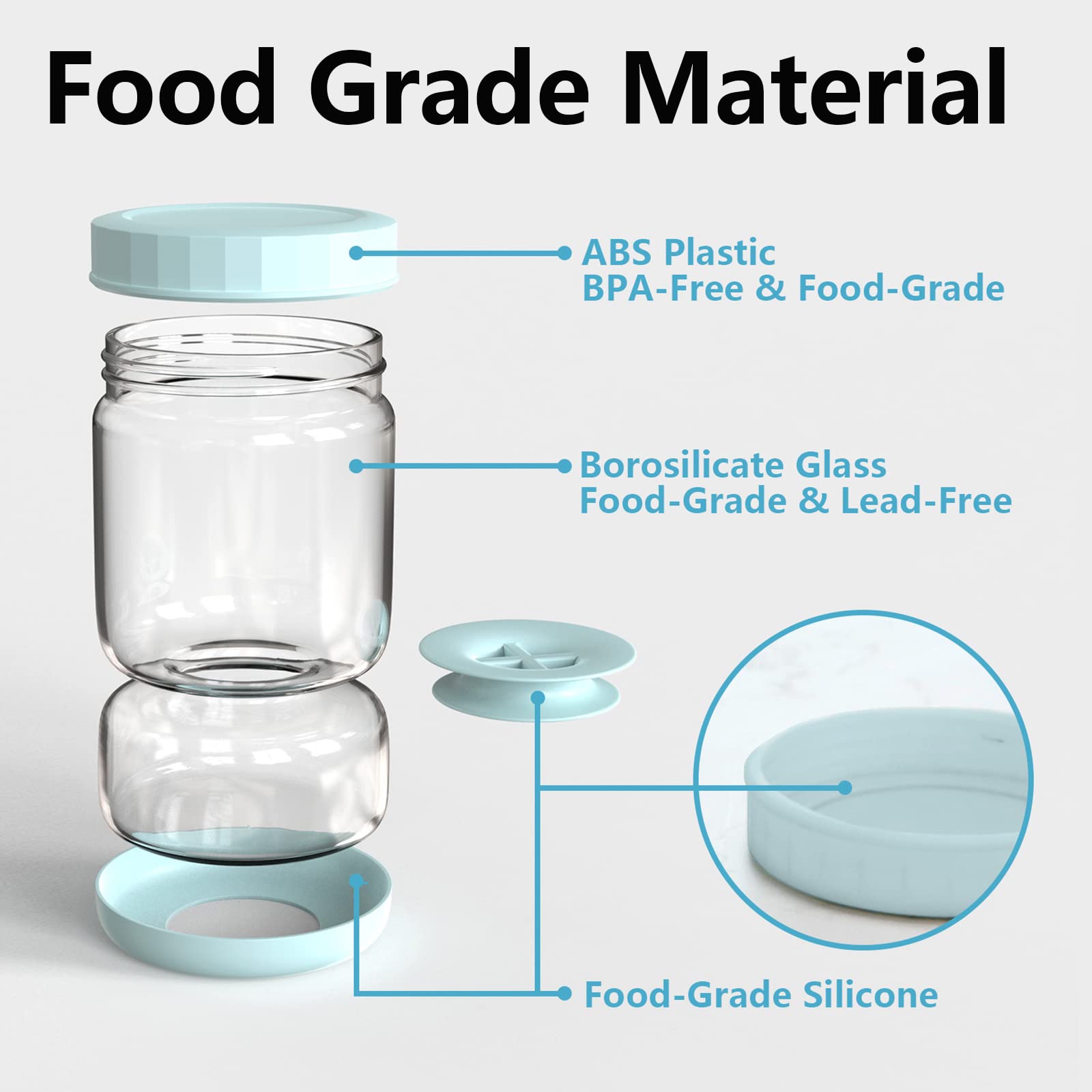 Whiterhino Glass Pickle Jar With Strainer Flip,34Oz Container,Hourglass Pickle Juice Separator Jar For Olives,Gherkins Or Sliced