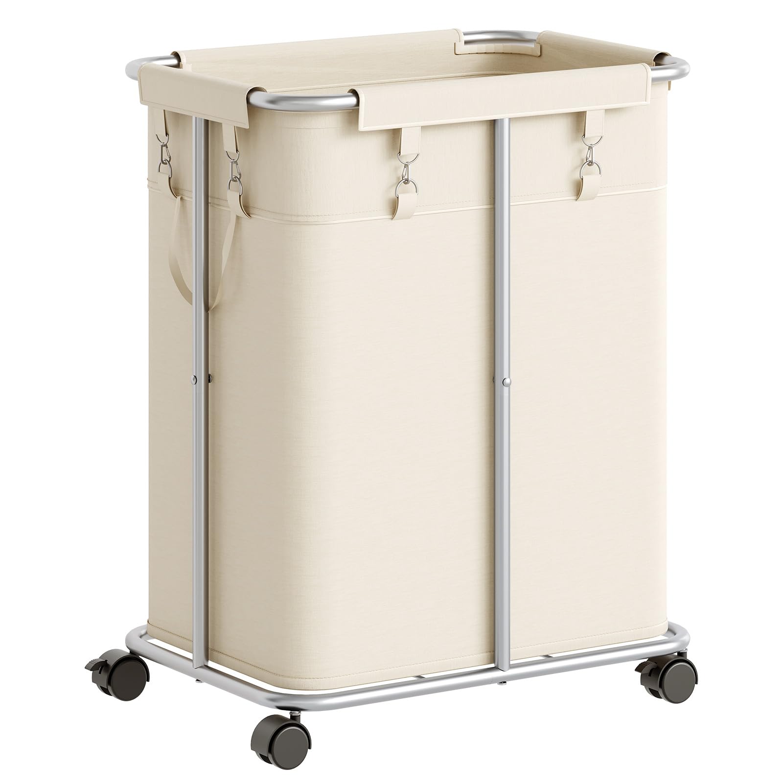 Hoobro Laundry Basket With Wheels, 45 Gallons (170L) Rolling Laundry Hamper, Narrow Slim Laundry Sorter With Removable Oxford Fa