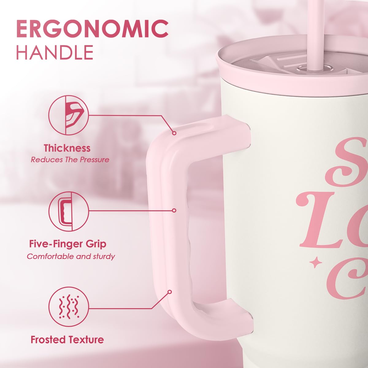 Inspirational Gifts for Women Girls, Inspiration Stainless Steel Insulated Tumbler with Handle, Self Love Clup Coffee Travel Mug