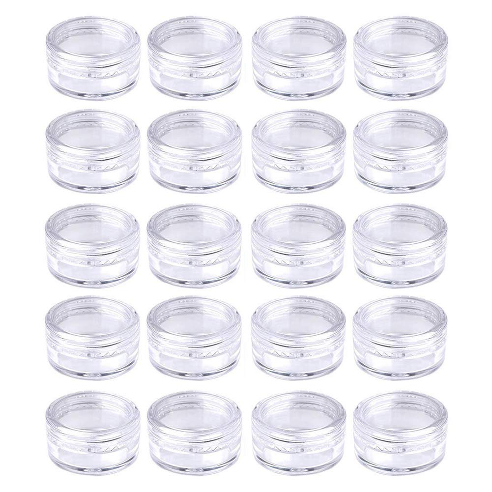 Medsuo 20Pcs 5Ml Clear Sample Pots Empty Small Travel Containers Leak Proof Refillable Cosmetic Jars Makeup Sample Containers Wi