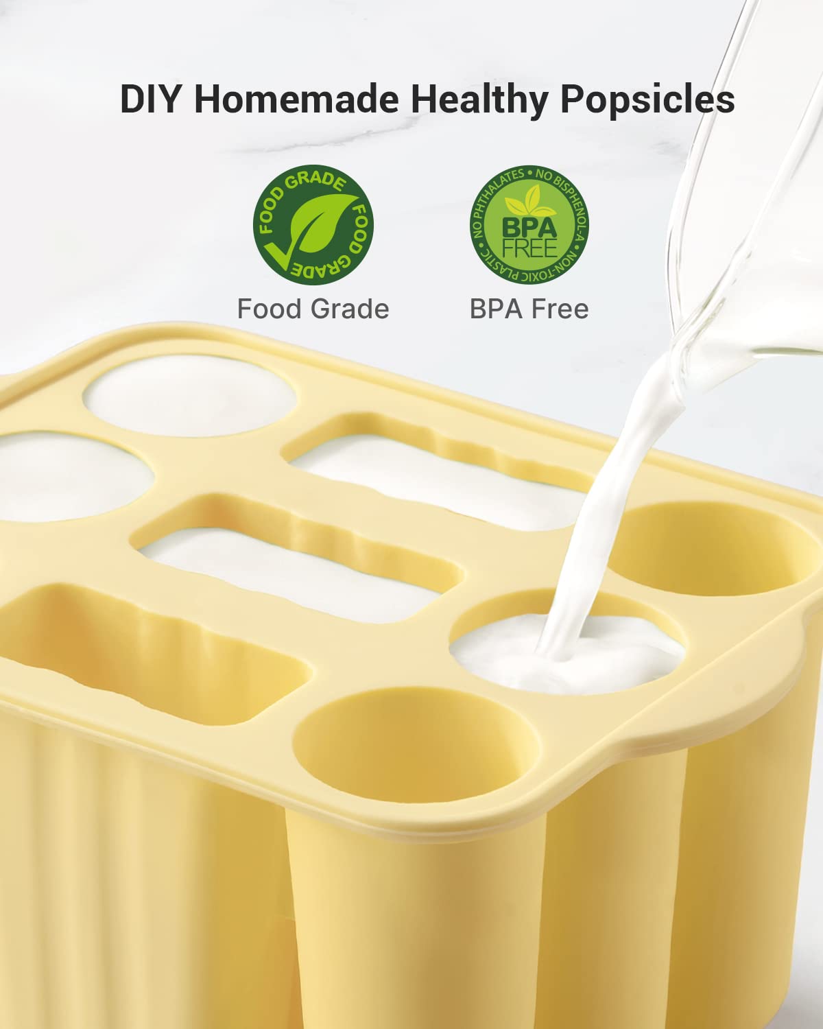 Popsicle Molds For Kids, 9 Pieces Popsicles Molds Silicone Bpa- Free Popsicle Maker Ice Pop Mold Ice Pops Maker Diy Handmade Pop