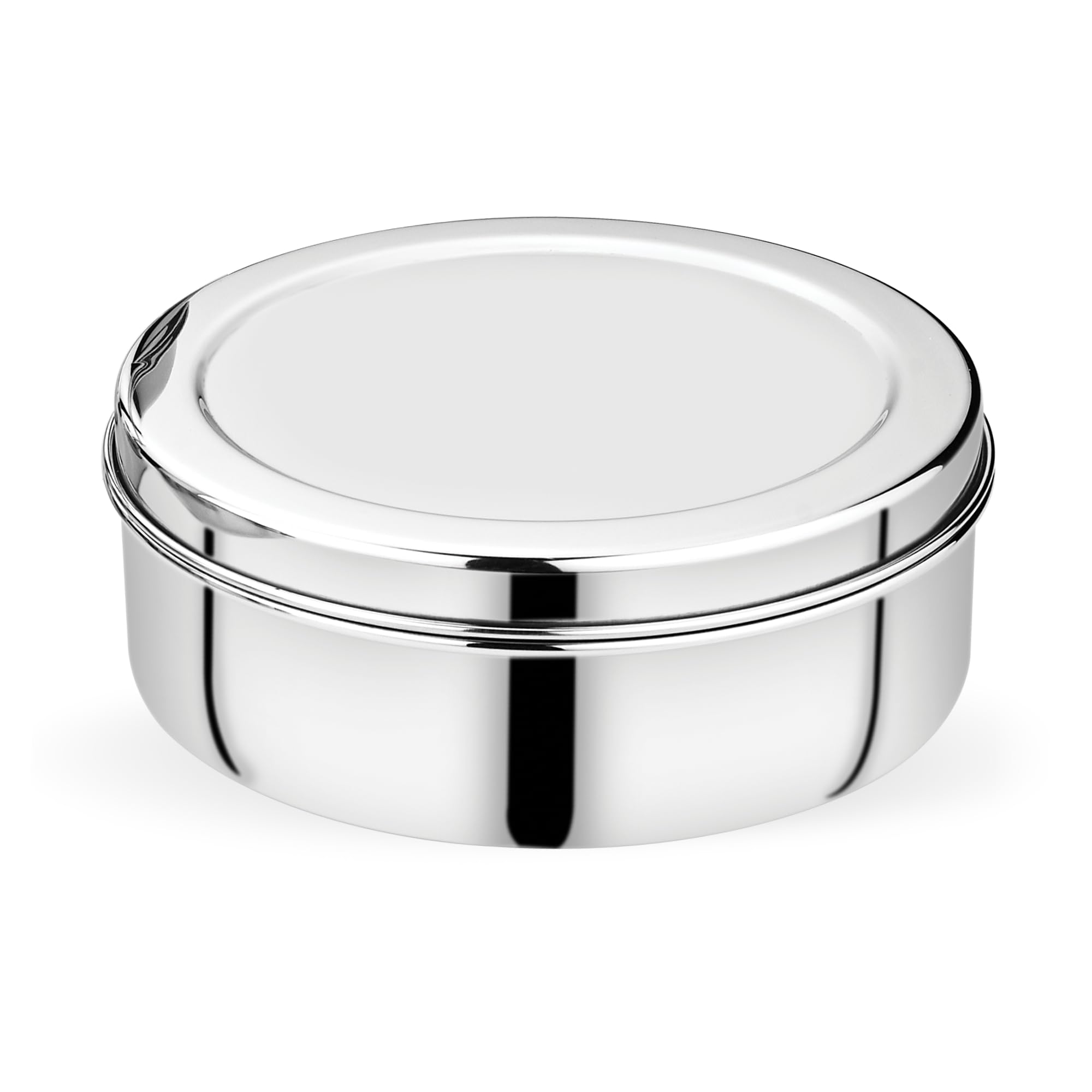 Vinod Stainless Steel Puri Dabba | 1500Ml Capacity, 18.5Cm Diameter | Multipurpose Stainless Steel Flat Storage Container For Pu