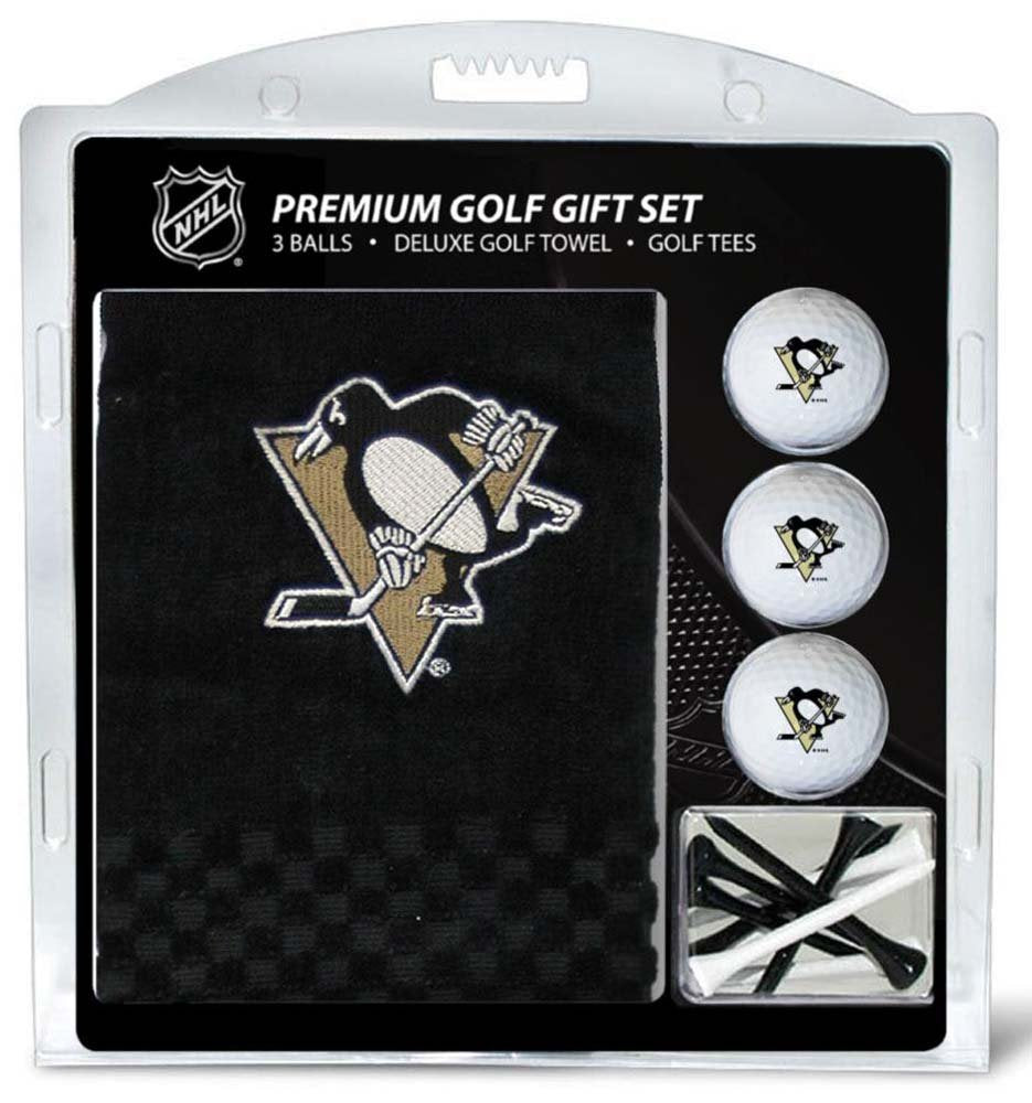 Team Golf Nhl Pittsburgh Penguins Embroidered Golf Towel,3 Golf Balland Golf Tee Set Gift Set Embroidered Golf Towel,14 Golf Tee