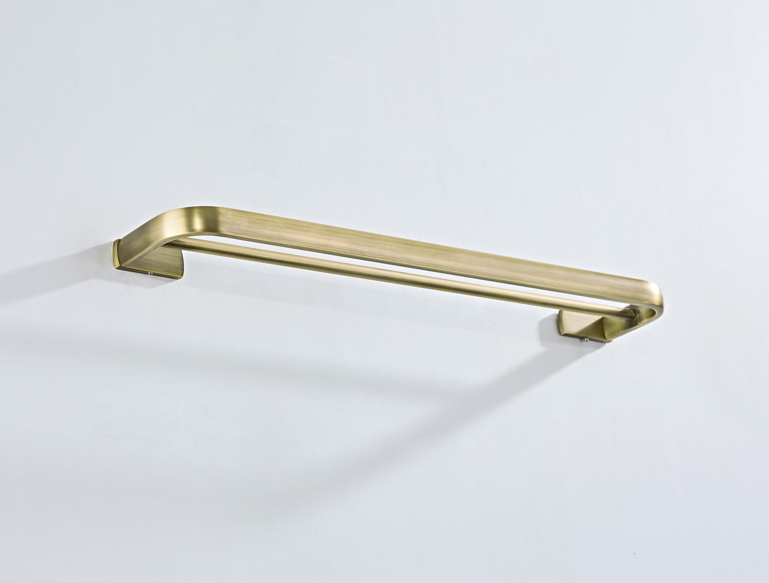 Flybath Towel Rail Bar Double Layer Brass Antique Holder Wall Mounted, Brushed Bronze