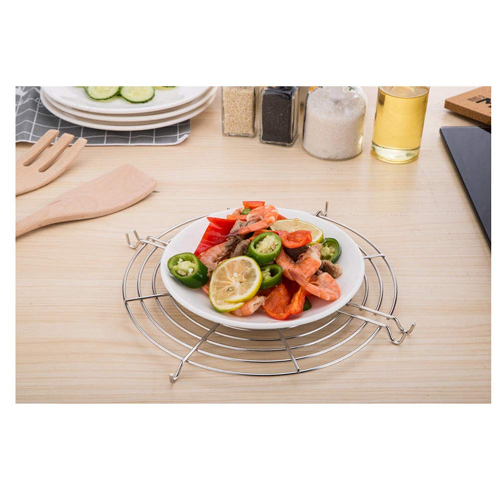 Stainless-Steel Semi-Circular Oil Drain Rack - 2Pcs Home Baking Cooking Oil Drip Filter For Tempura, Fried Food (34Cm)