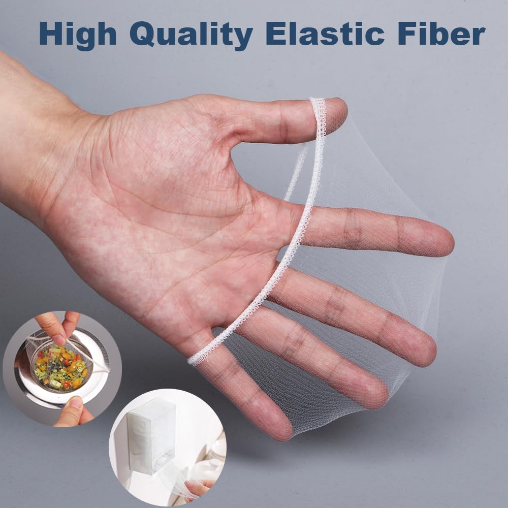 250 Pcs Kitchen Disposable Mesh Sink Strainer Bag And Pp Extraction Box Fits Sink Strainer Elastic Anti-Clogging Eco-Friendly Si