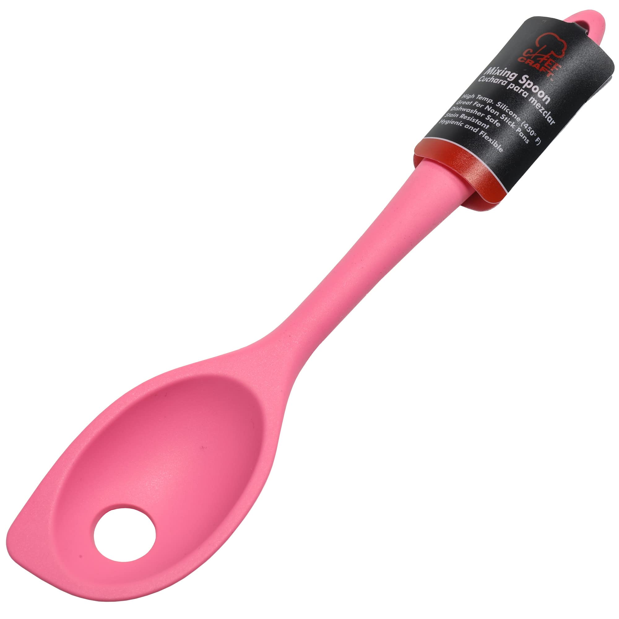 Chef Craft Premium Silicone Mixing Spoon, 11 Inch, Pink