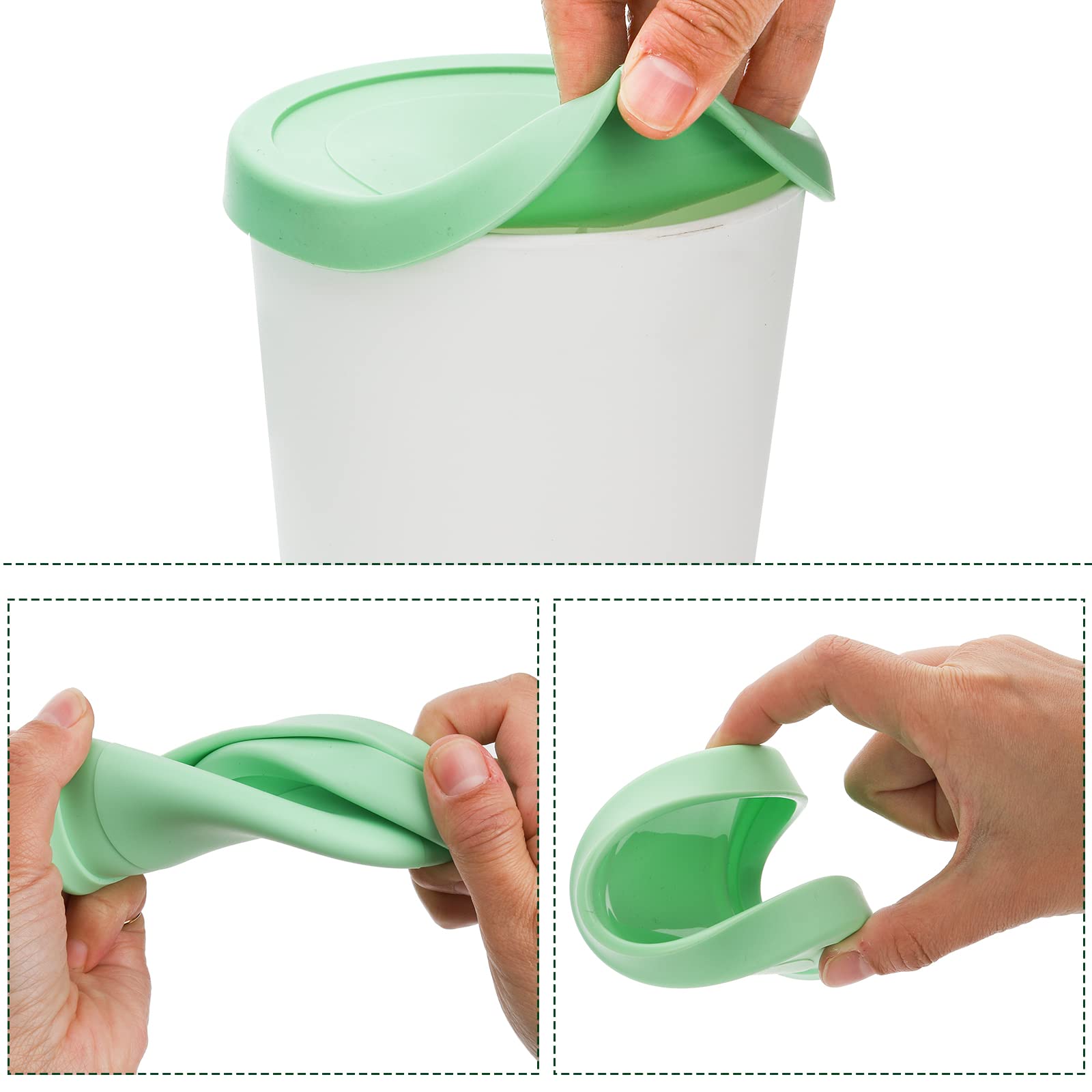 Peohud 4 Pack Ice Cream Containers, 1 Quart Freezer Storage Tubs With Silicone Lids For Ice Cream, Sorbet And Gelato, Freezer Di
