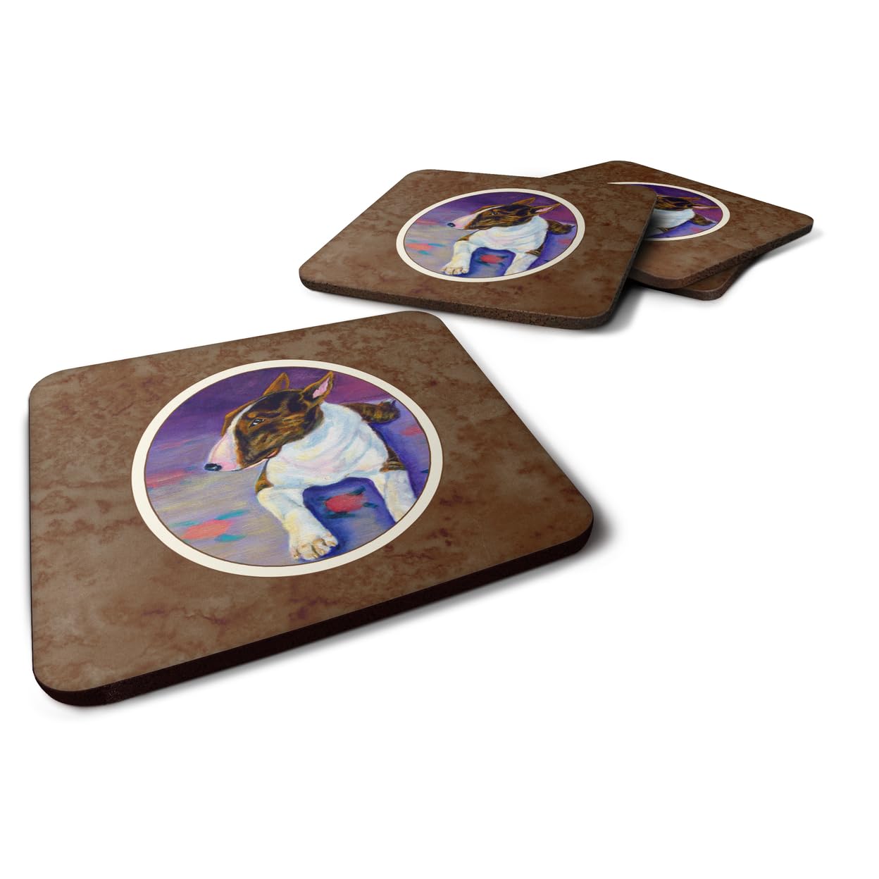 Carolines Treasures Bull Terrier Foam Coasters (Set of 4), 3.5, Multicolor