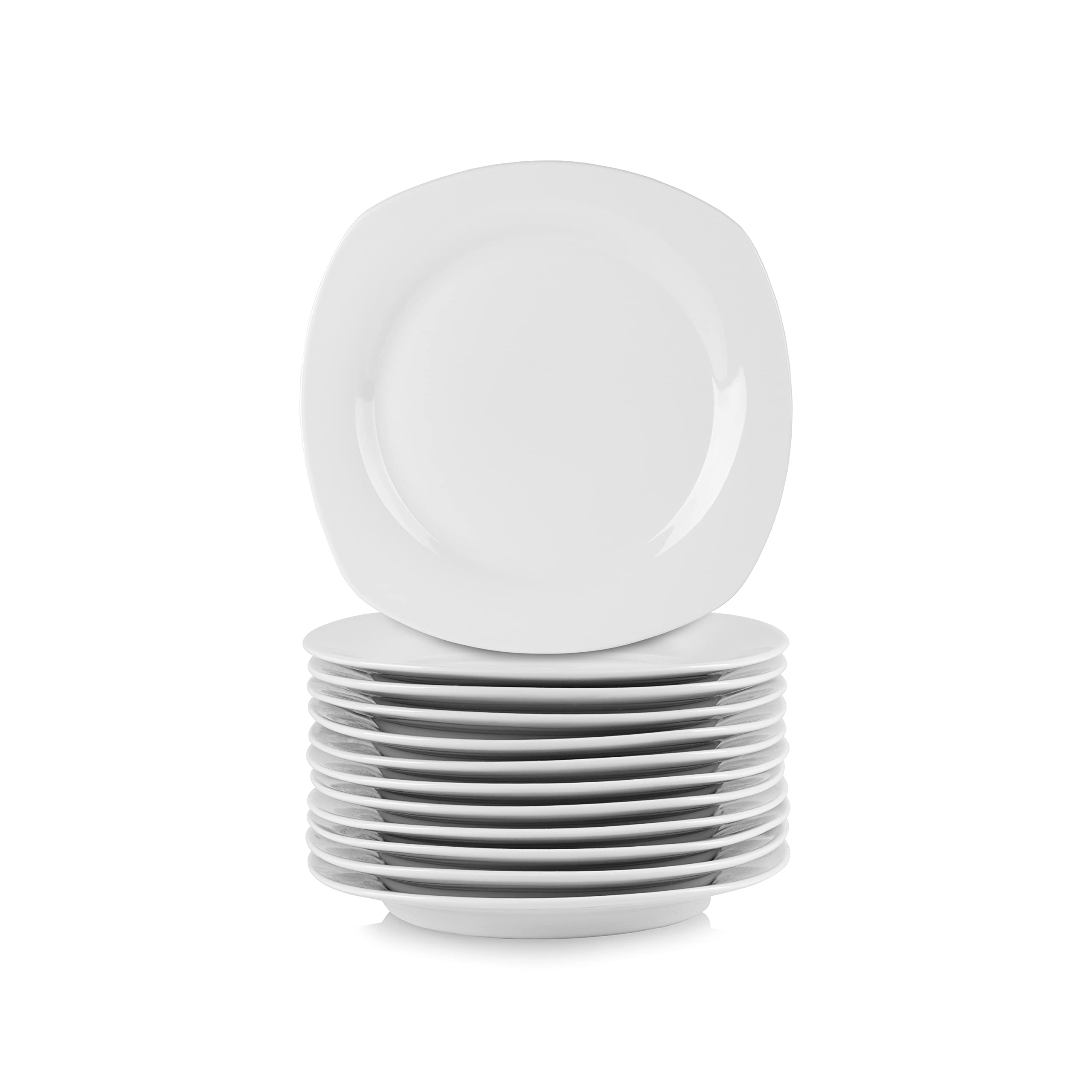 10 Strawberry Street 7.5 Catering Square Salad Plate, Set of 12,White