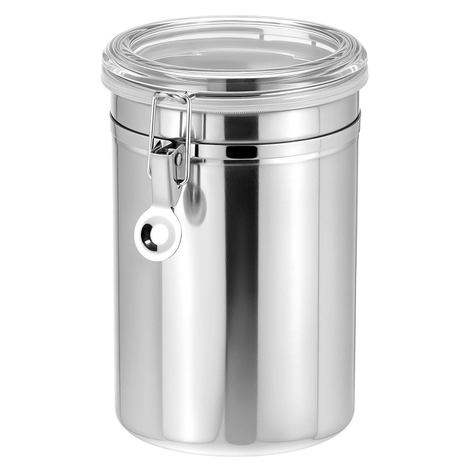 QWORK 62oz Stainless Steel Airtight Canister, Kitchen Storage Canister for Flour Coffee Beans, 5 x 7.5