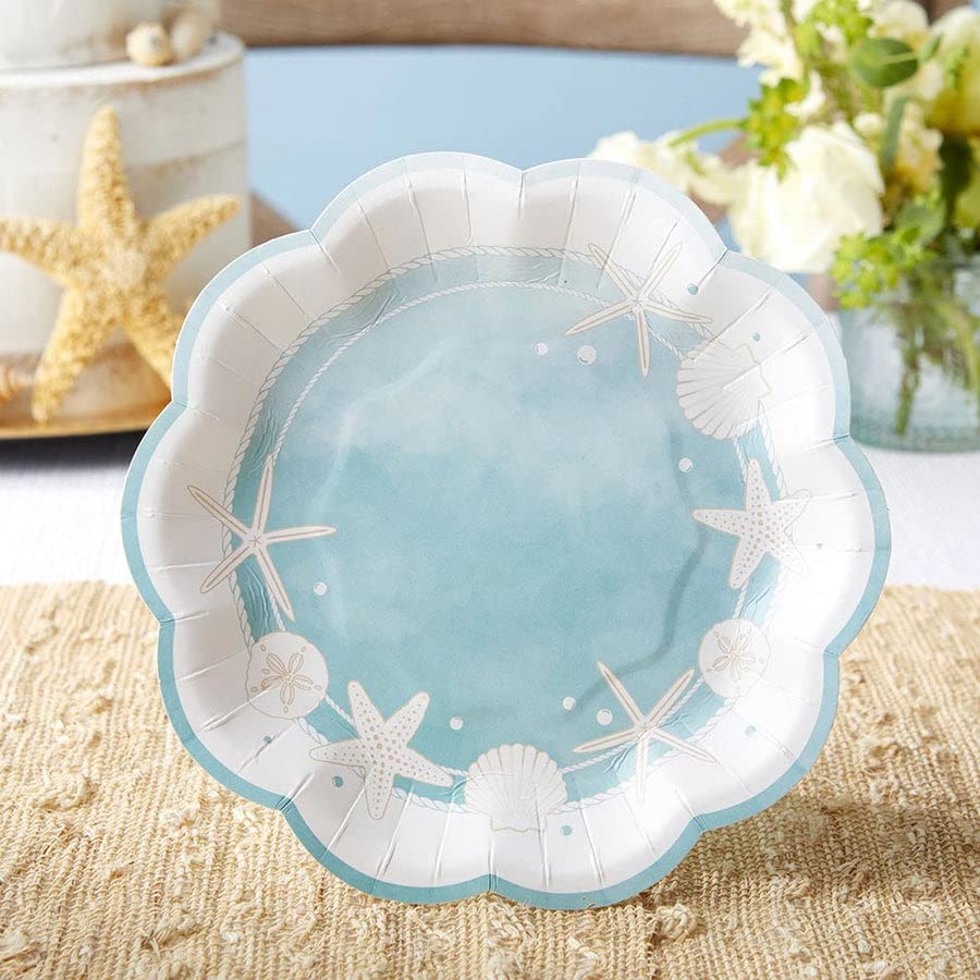 Kate Aspen 32 Pcs Paper Plates, 7 Inch Heavy Duty Disposable Party Plates, Party Supplies Tableware For Wedding, Bridal Shower,