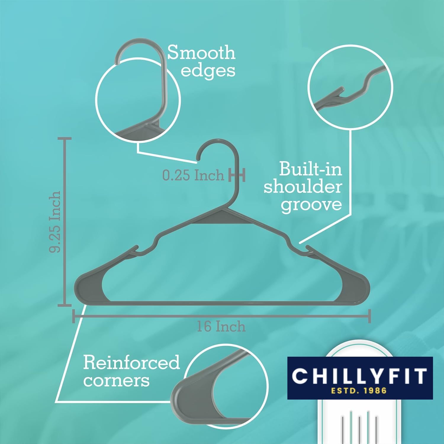 Hangers For Clothes, 20 Pack Chillyfit Plastic Hangers Clothes Hangers For Clothing, Closet, Coats & Shirts - For Everyday Stand