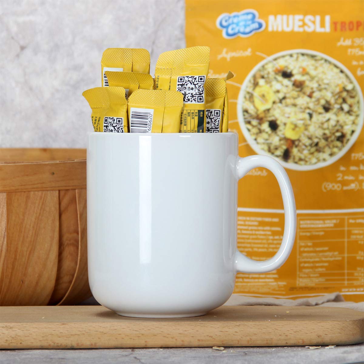 20 Oz Large Coffee Mug, Smilatte M016 Plain Ceramic Boss Big Tea Cup With Handle For Dad Men, White