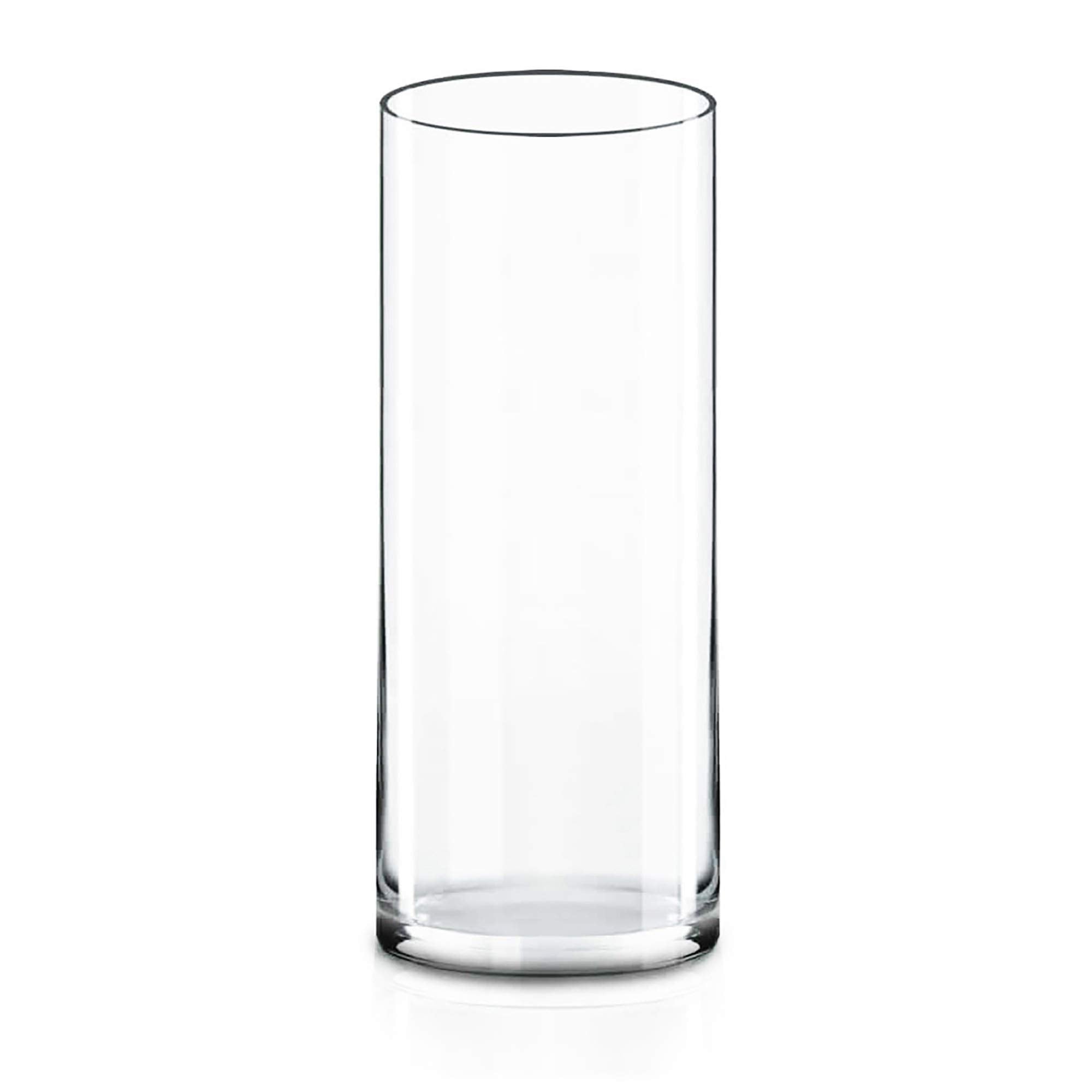 CYS Excel Glass Cylinder Vase (H:14 D:5) | Multiple Size Choices Glass Flower Vase Centerpieces | Hurricane Floating Candle Hold