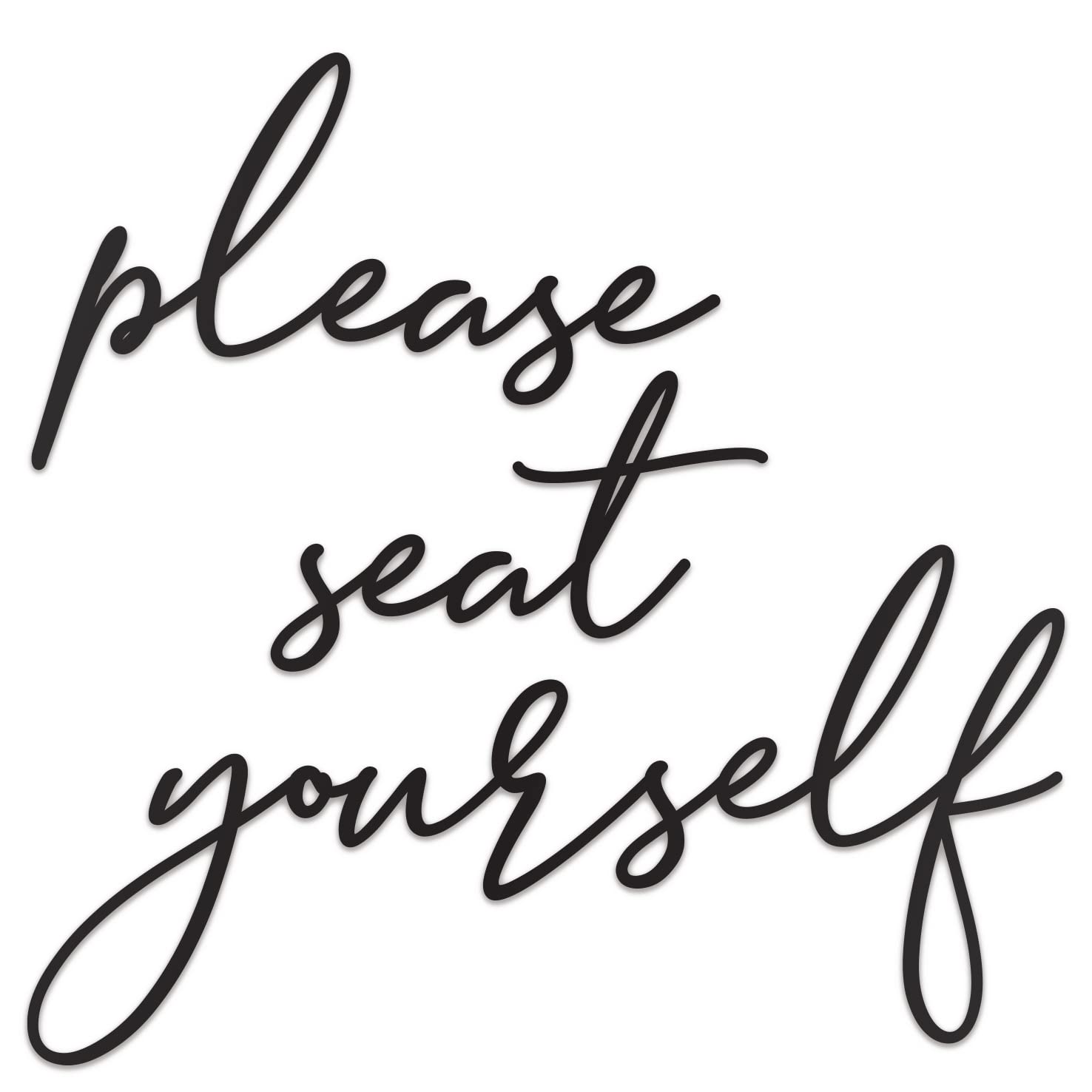 Vivegate Please Seat Yourself & The Best Seat In The House Bathroom Metal Wall Decor - 16X16 Black Modern Please Seat Yourself M