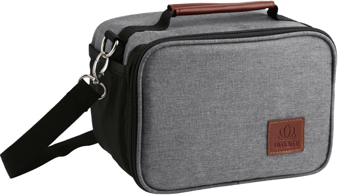Umami Insulated Lunch Box Bag Women & Men W/Water Bottle Pocket W/Adjustable Shoulder Strap, Perfect-Size, Great For Work And Tr