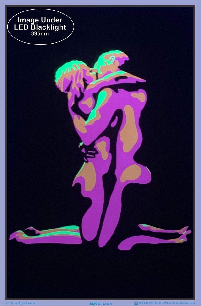 Flaming Lovers - Classic Blacklight Poster Print - 23'' X 35''