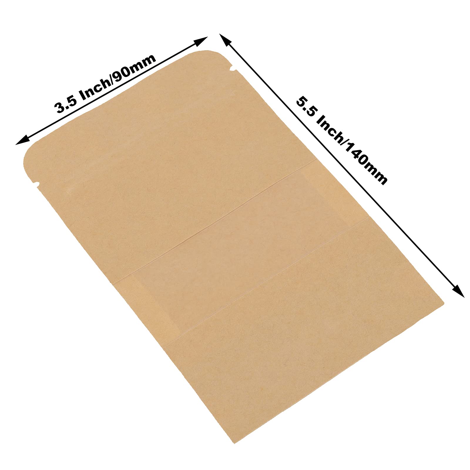 Sheutsan 500 Pack Kraft Bags With Window, 3.5 X 5.5 Inches Stand Up Storage Pouches Ziplock Sealing Packaging Paper Bag Resealab