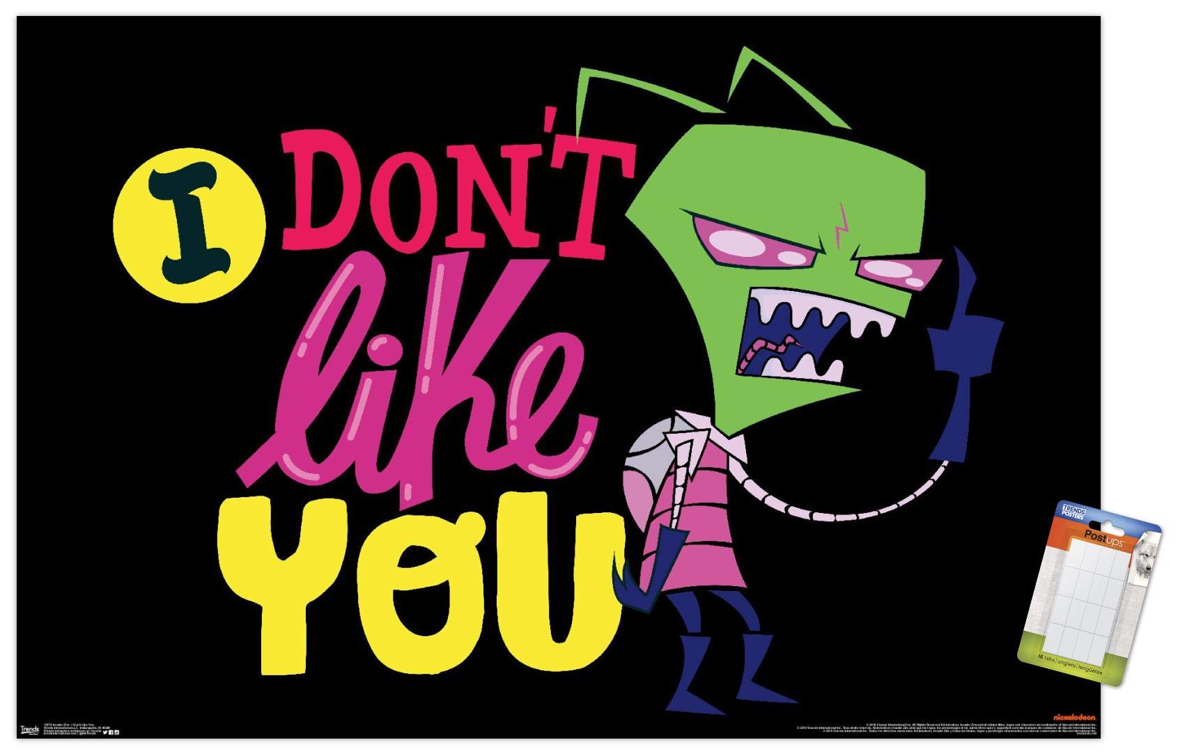 Trends International Invader Zim - I Don'T Like You Wall Poster, 22.375'' X 34'', Premium Poster & Mount Bundle