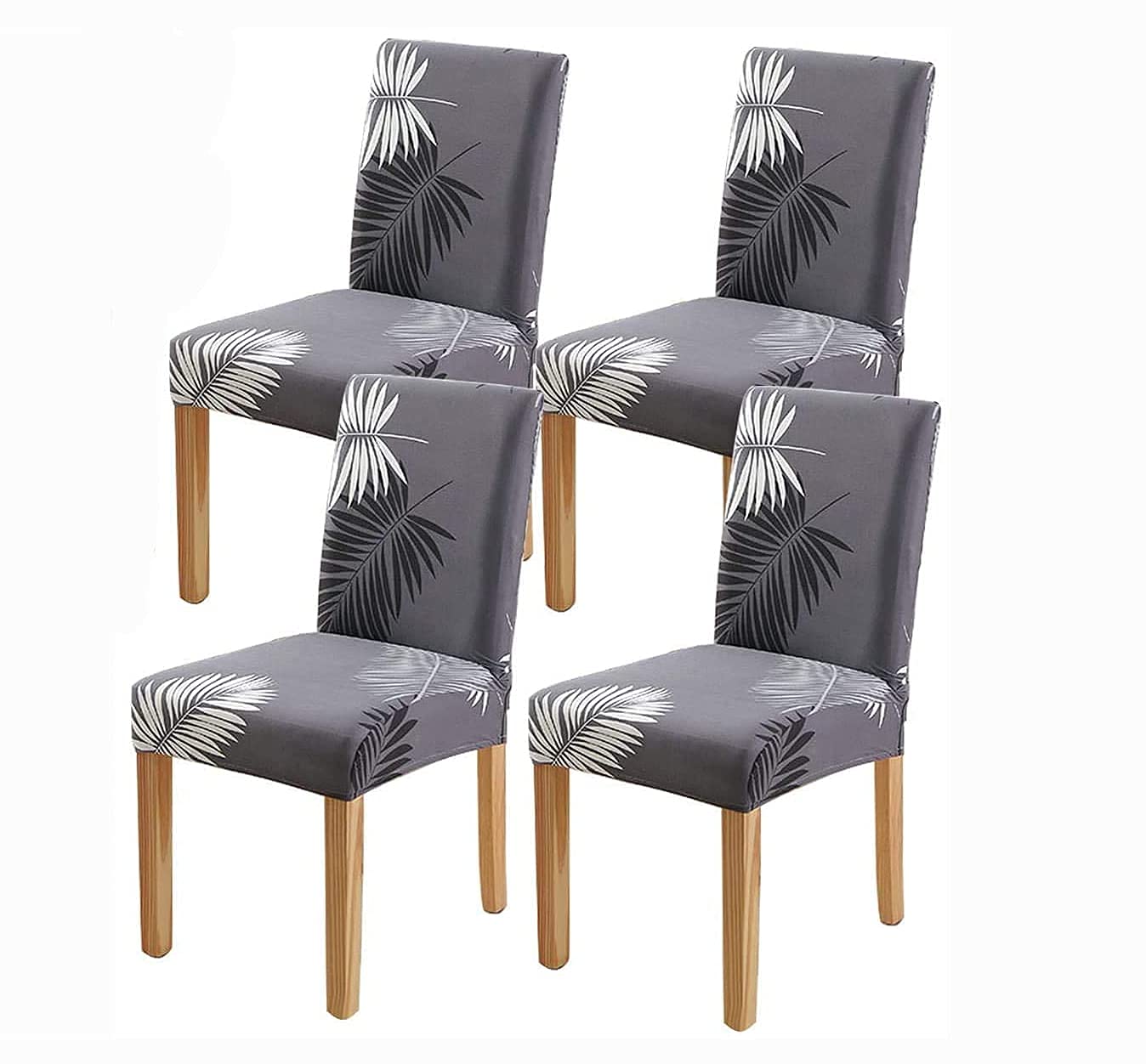 House Of Quirk Elastic Chair Cover Stretch Removable Washable Short Dining Chair Cover Protector Seat Slipcover (4 Chair Cover, 