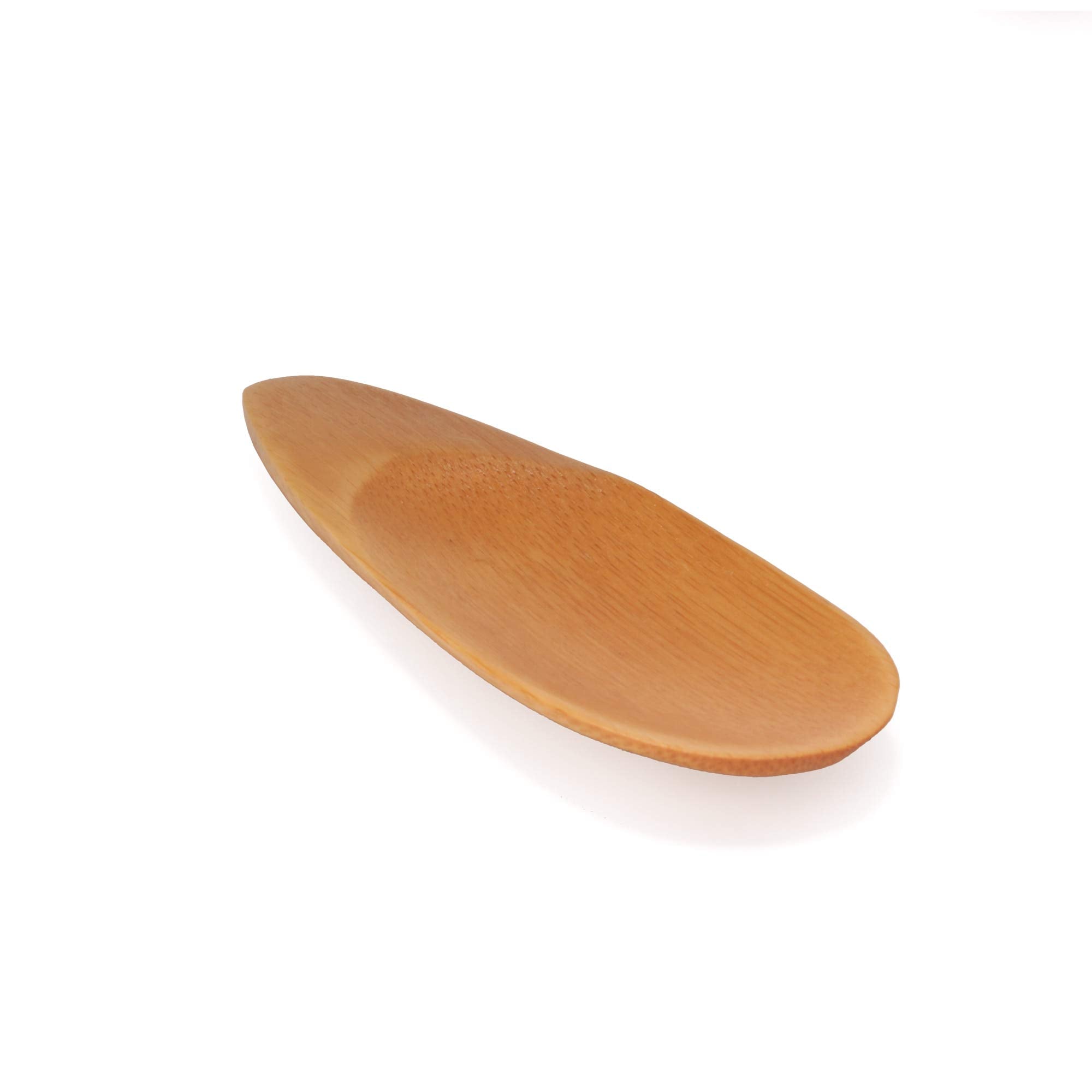 Bamboomn - 4'' Small Solid Bamboo Oval Scoop, 10Pcs