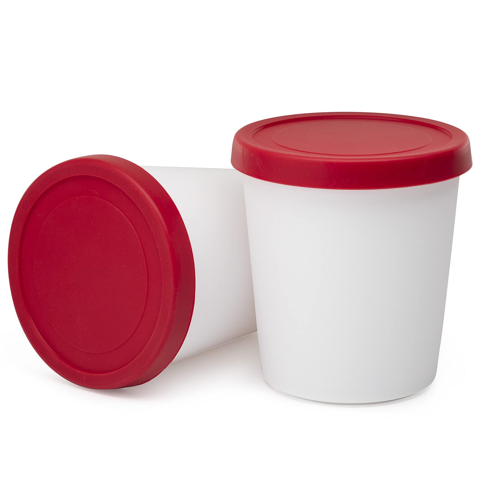 Chefwave Reusable Ice Cream Containers - Set Of 2 Leak Proof Silicone Tubs With Lids For Freezer Storage - Perfect For Storing H