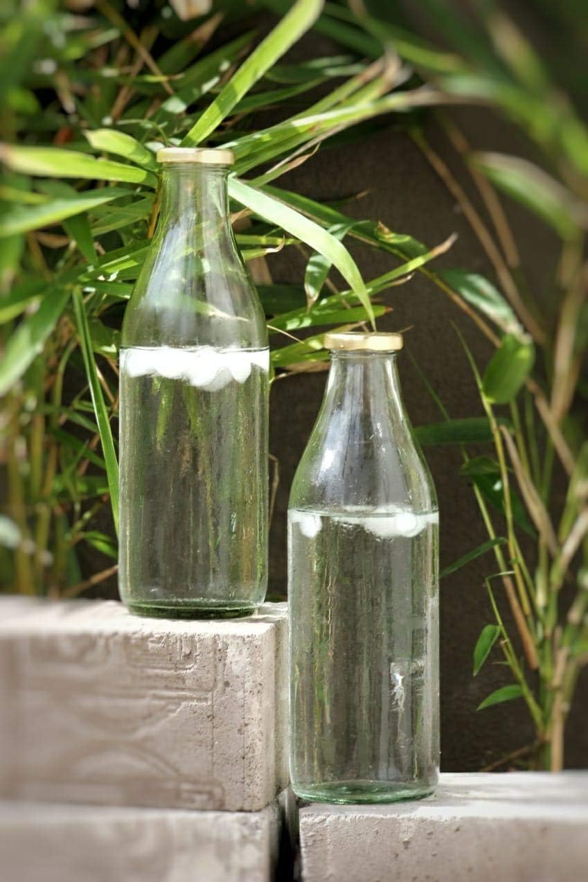 Craftfry Glass Airtight Lid Milk Bottles Transparent Bottle 300Ml (Pak Of 6), For Juice Shakes Cold Coffee