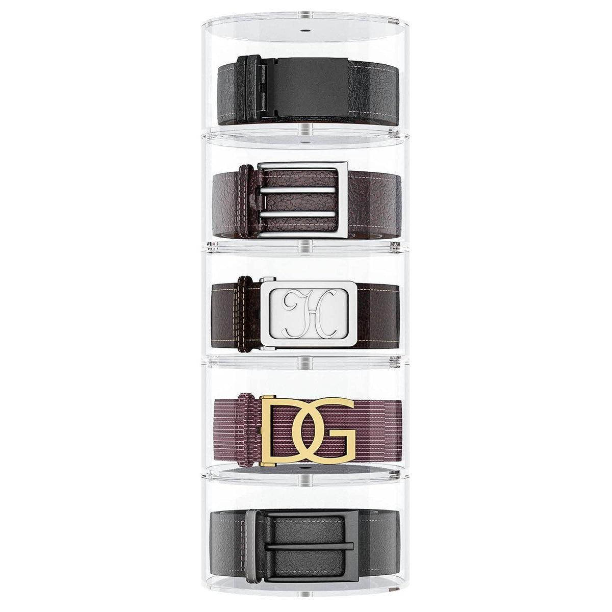Niubee Belt Organizer, Acrylic 5 Layers Belt Case Storage Holder And Display For Accessories Like Jewelry,Watch,Bracelets