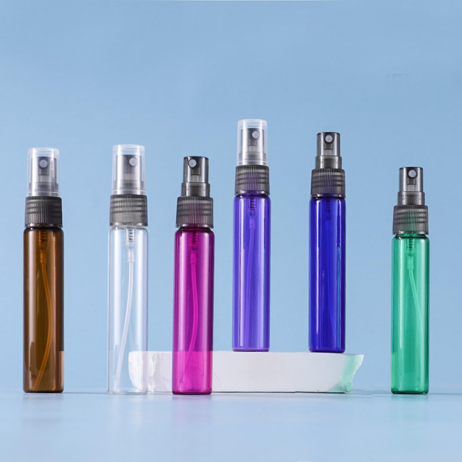 Zbfwmx 20 Pack Set 10Ml Protable Refill Bulk Atomizer Spray Travel Perfume Bottle Hydrating Empty Bottle (Brown)