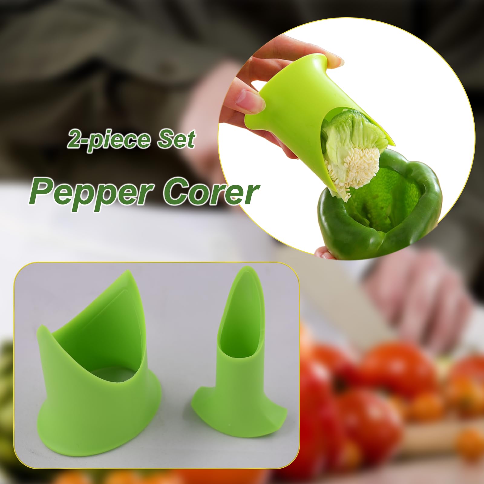 2Pcs/Set Pepper Corer Chili Peppers Seed Tomatoes Fruit Vegetable Core Separator Device