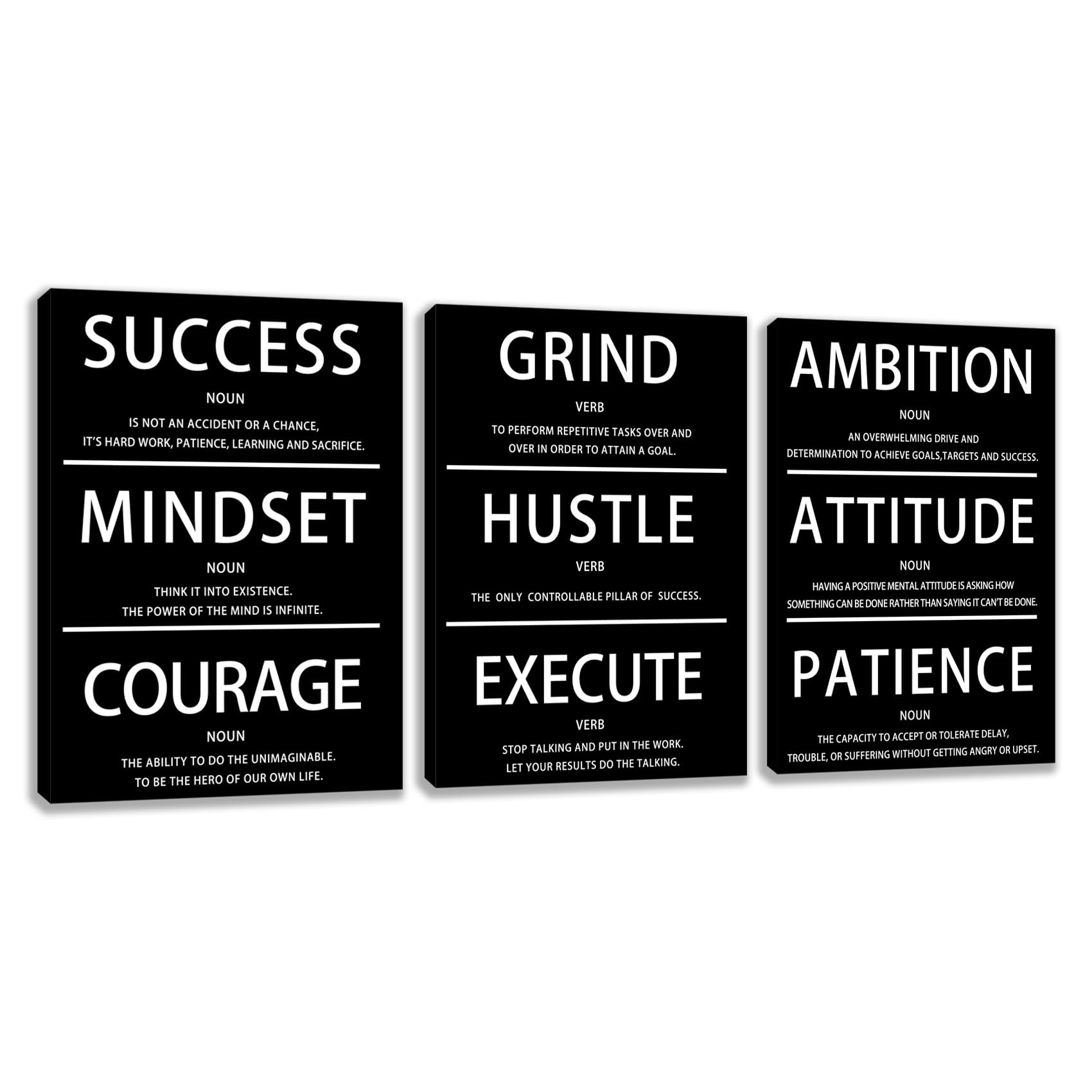 Motivational Wall Decor Paintings Inspirational Office Wall Decor Posters Prints 3 Pieces Bedroom Decor Living Room Office Canva