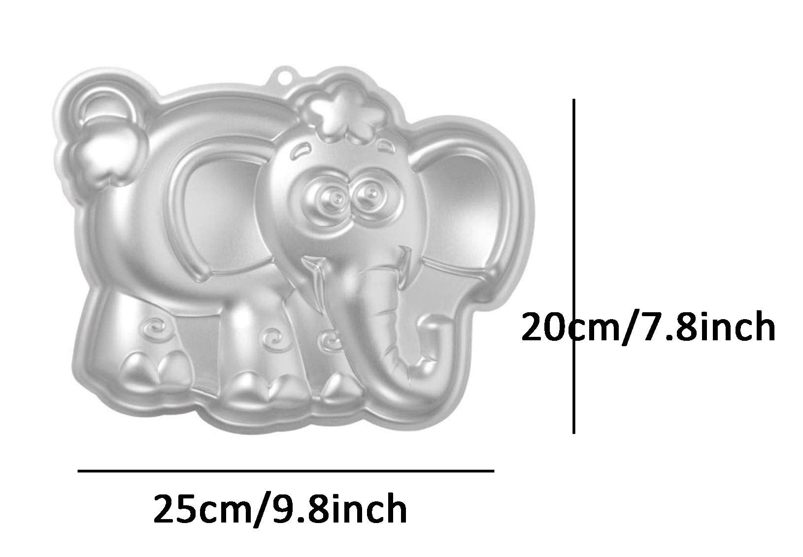 Zdywy 10 Inch Elephant Shaped Aluminum 3D Baking Mould Cake Mold Tin Birthday Cake Pan - Elephant