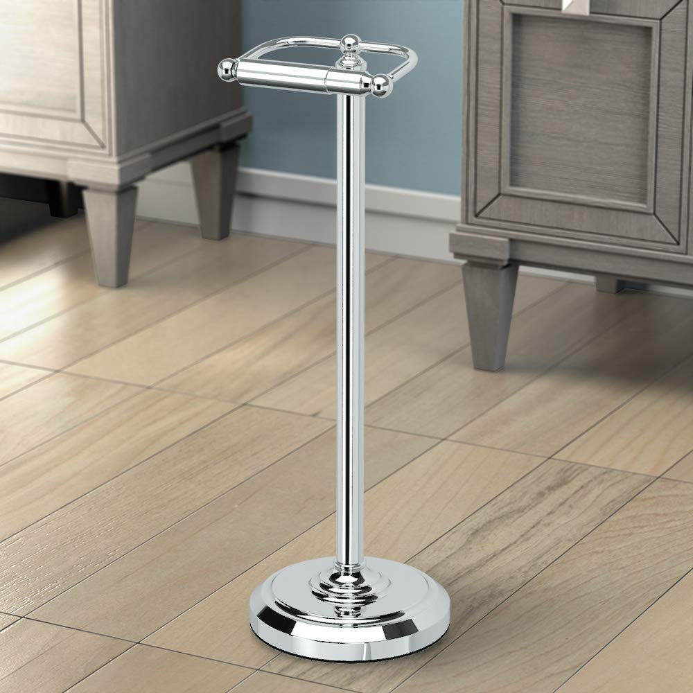 Gatco 1436C Pedestal Toilet Paper Holder  Chrome Large  22'' H