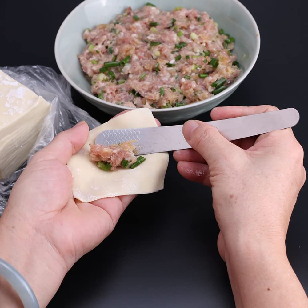 Uuyyeo 5 Pcs Stainless Steel Dumpling Stuffing Spoon Dumpling Filling Spatulas Ravioli Filling Tool