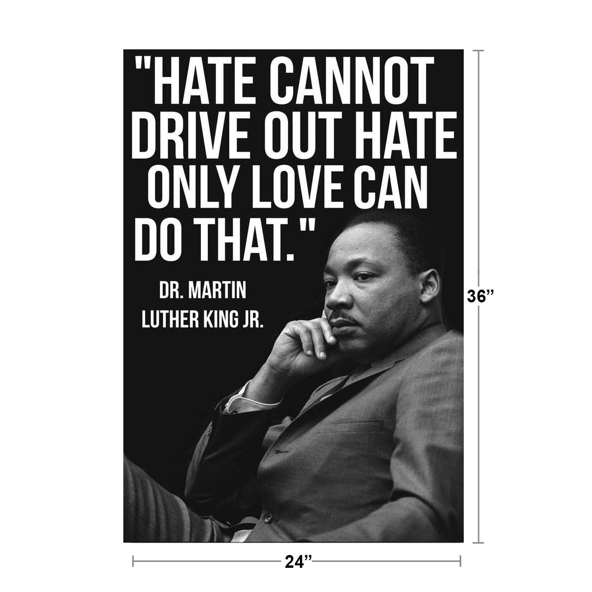 Martin Luther King Jr MLK Love Famous Motivational Inspirational Quote Cool Wall Decor Art Print Poster 24x36