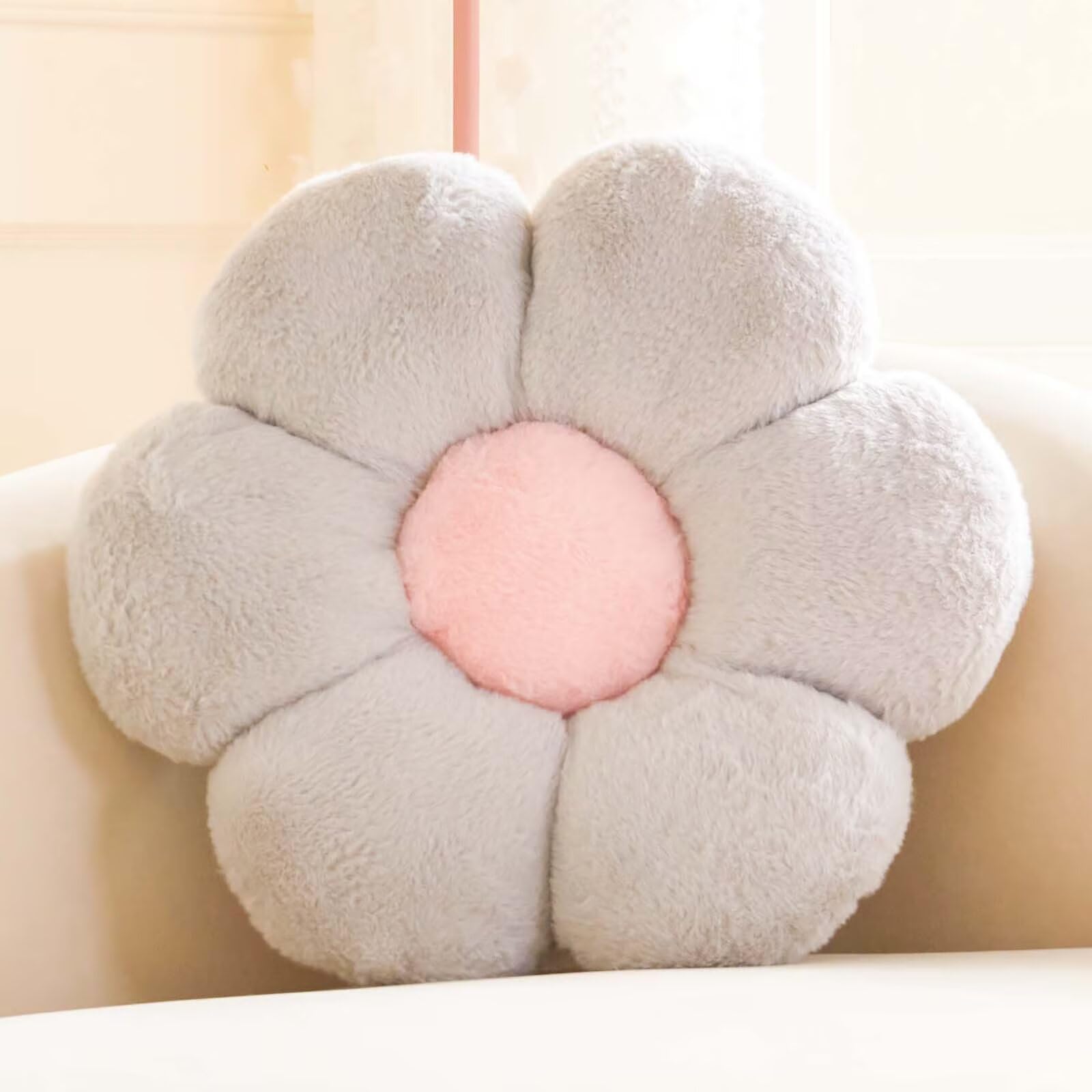 Avshub Sunflower Shaped 6 Kali Cute Preppy Decorative Throw Pillow|Floor Cushion With Fibre Filling For Aesthetic Decoration (Gr