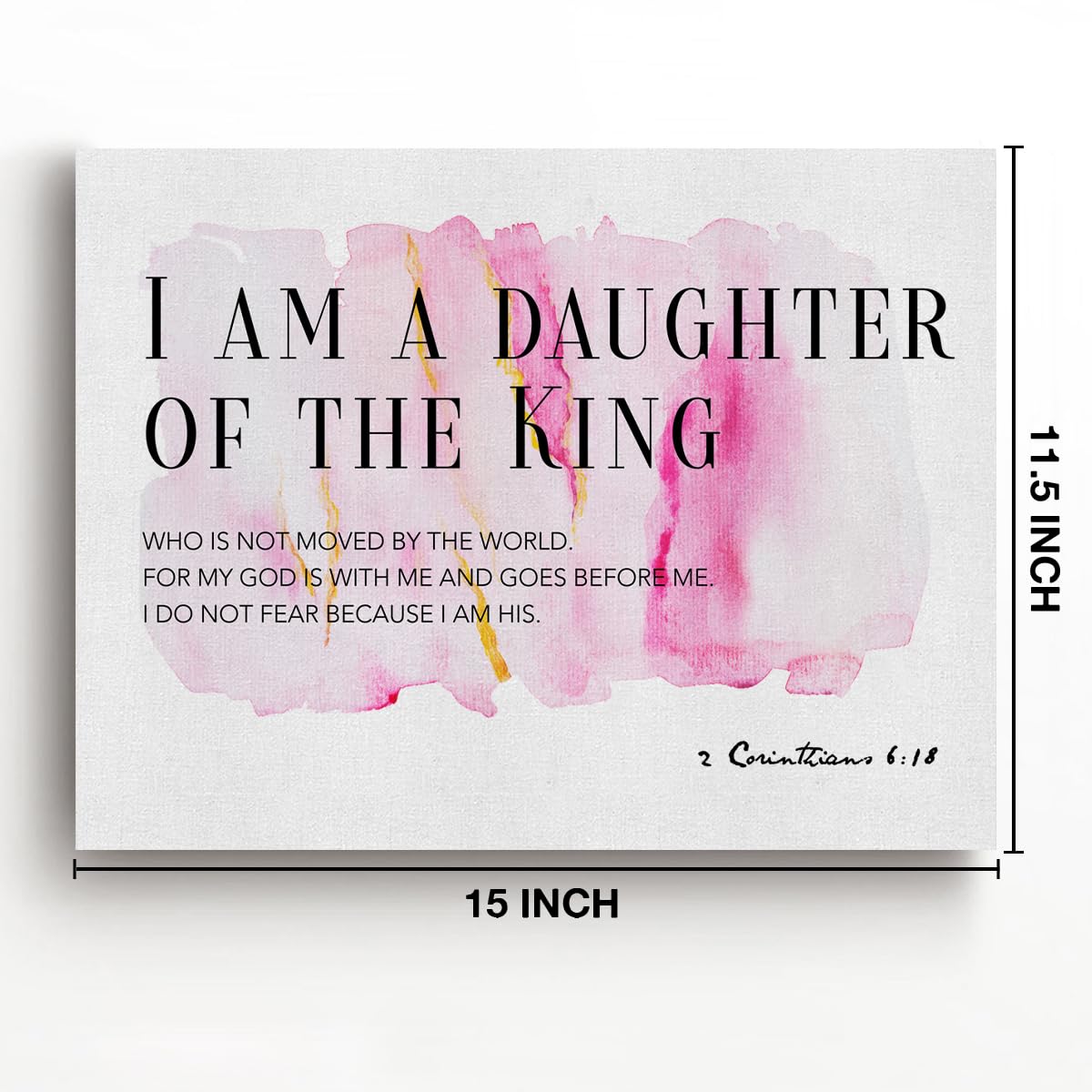 TSUYAWU Daughter Gift Canvas Wall Art - Bible Verses, 15x11.5 Inches, Framed Watercolor Christian Decor for Nursery and Home