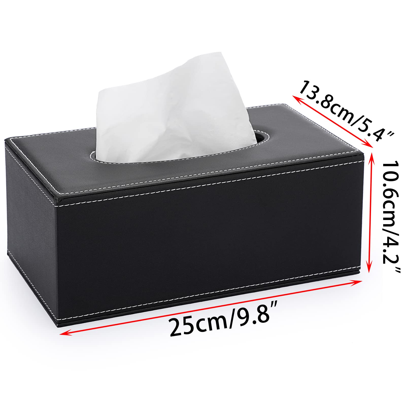 Sumnacon Tissue Box Cover Rectangle Leather Tissue Box Stylish Tissue Box Holder With Magnetic Bottom, Decorative Pu Tissue Cove