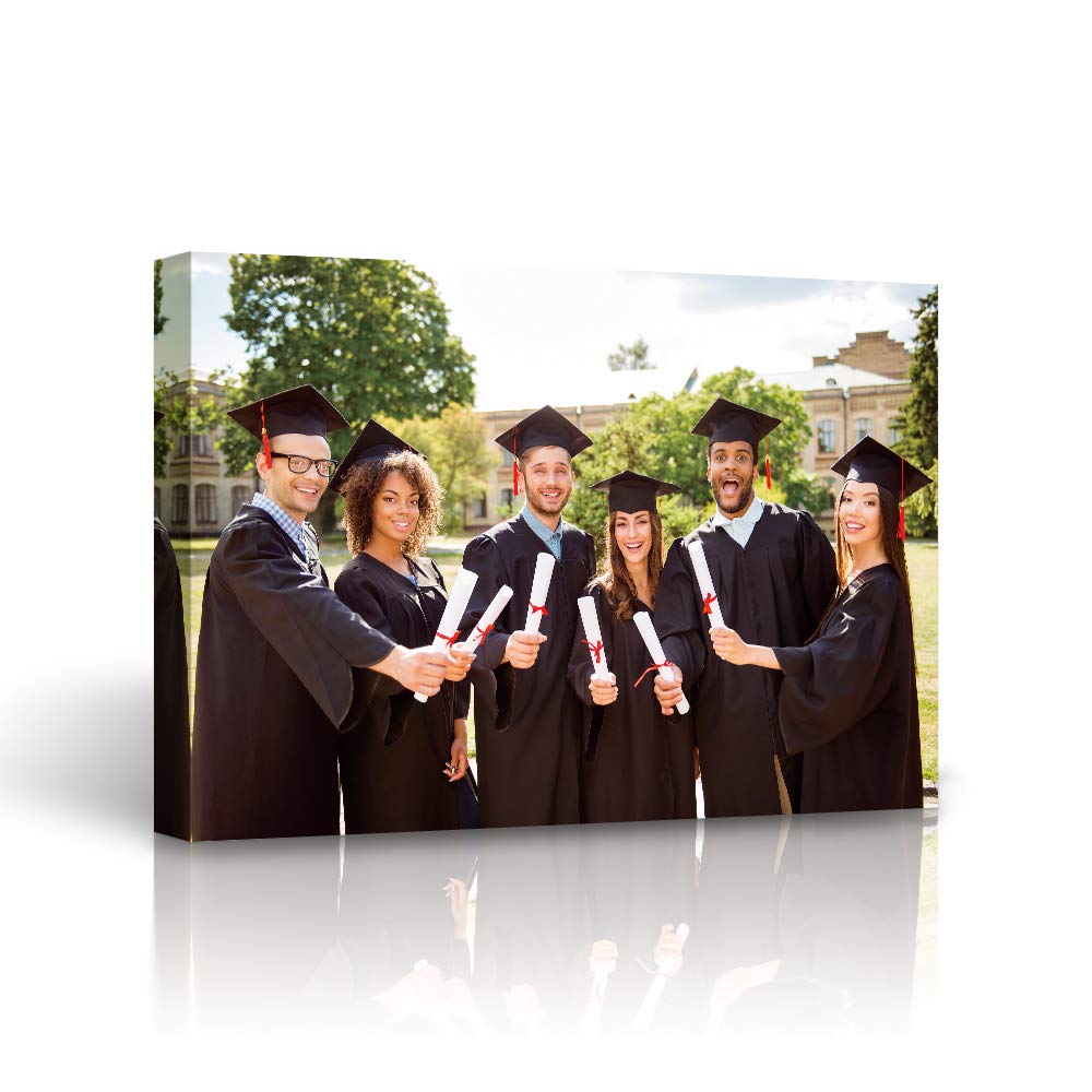 Signleader Canvas Prints With Your Photos, Personalized Canvas Wall Art, Exciting Moment Canvas Pictures Custom Wall Art - 24X16