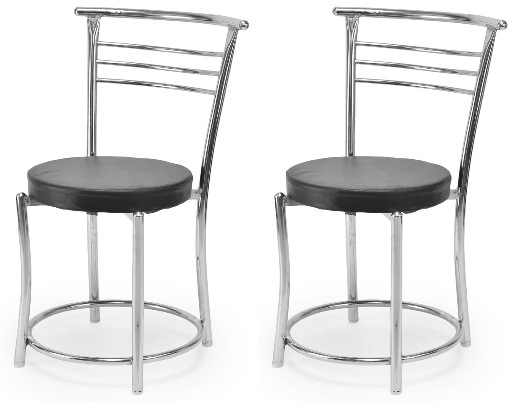 Goyal Steel & Furniture Chairs For Dining Table, Steel Chair, Dining Chair With Comfortable Cushion (2, Black, Standard)
