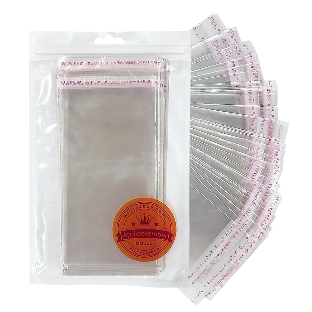 100 Pcs Cake Money Box Transparent Bags, Money Pull Out Plastic Bags, Clear Self Sealing Cellophane Bags, Self Adhesive Resealab
