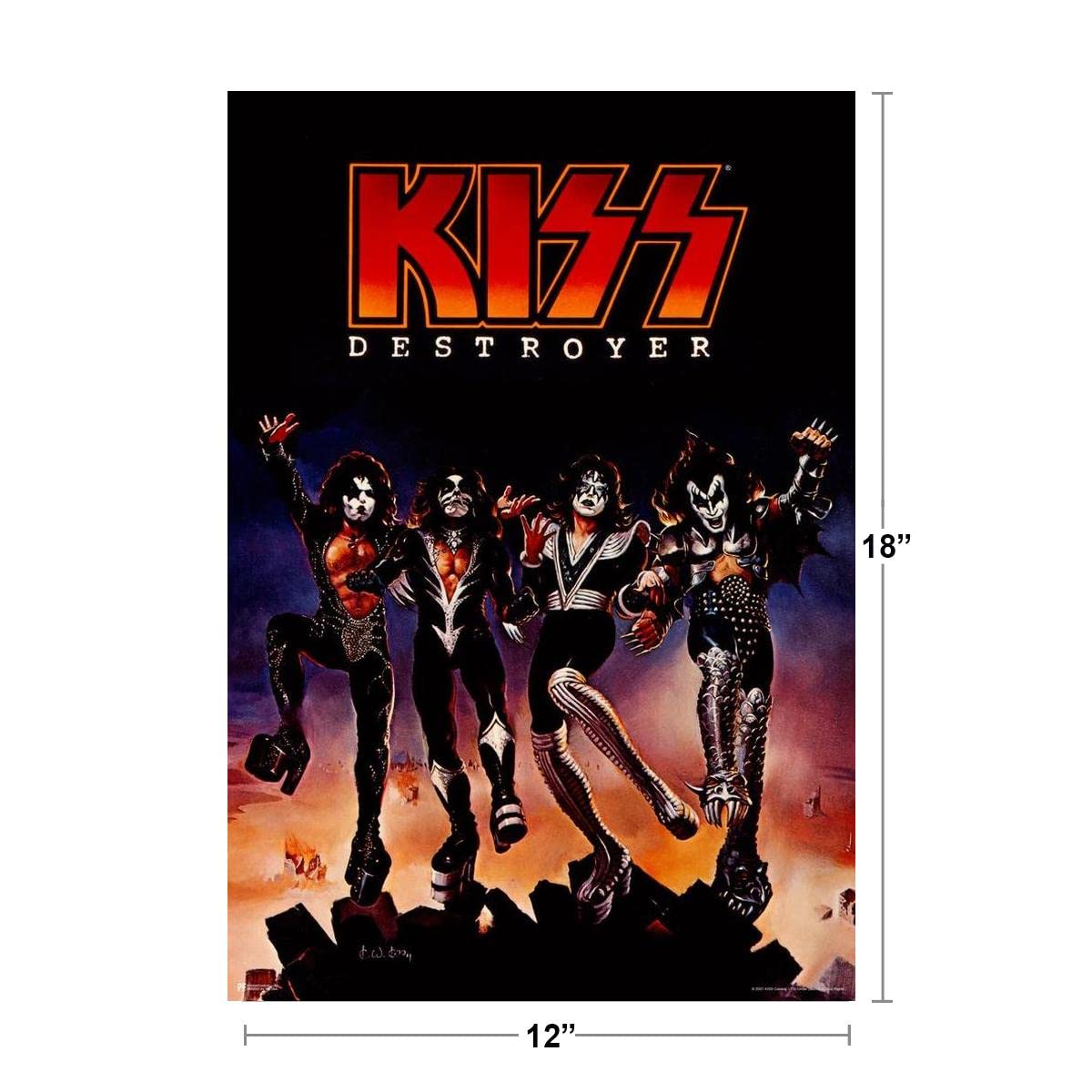 Poster Foundry Kiss Band Destroyer Album Cover Poster | 12x18" | Vintage Paper Wall Art Decor
