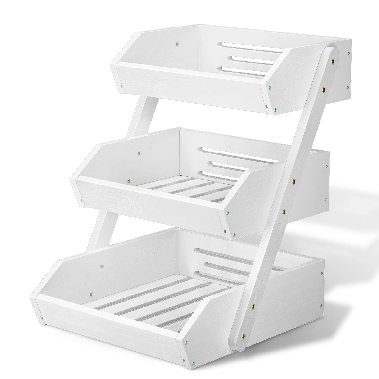 G.A Homefavor Fruit Basket For Kitchen, 3-Tier Fruit Bowl For Kitchen Counter, Vegetable Storage Stand For Fruit Shop, 15 Mm Thi
