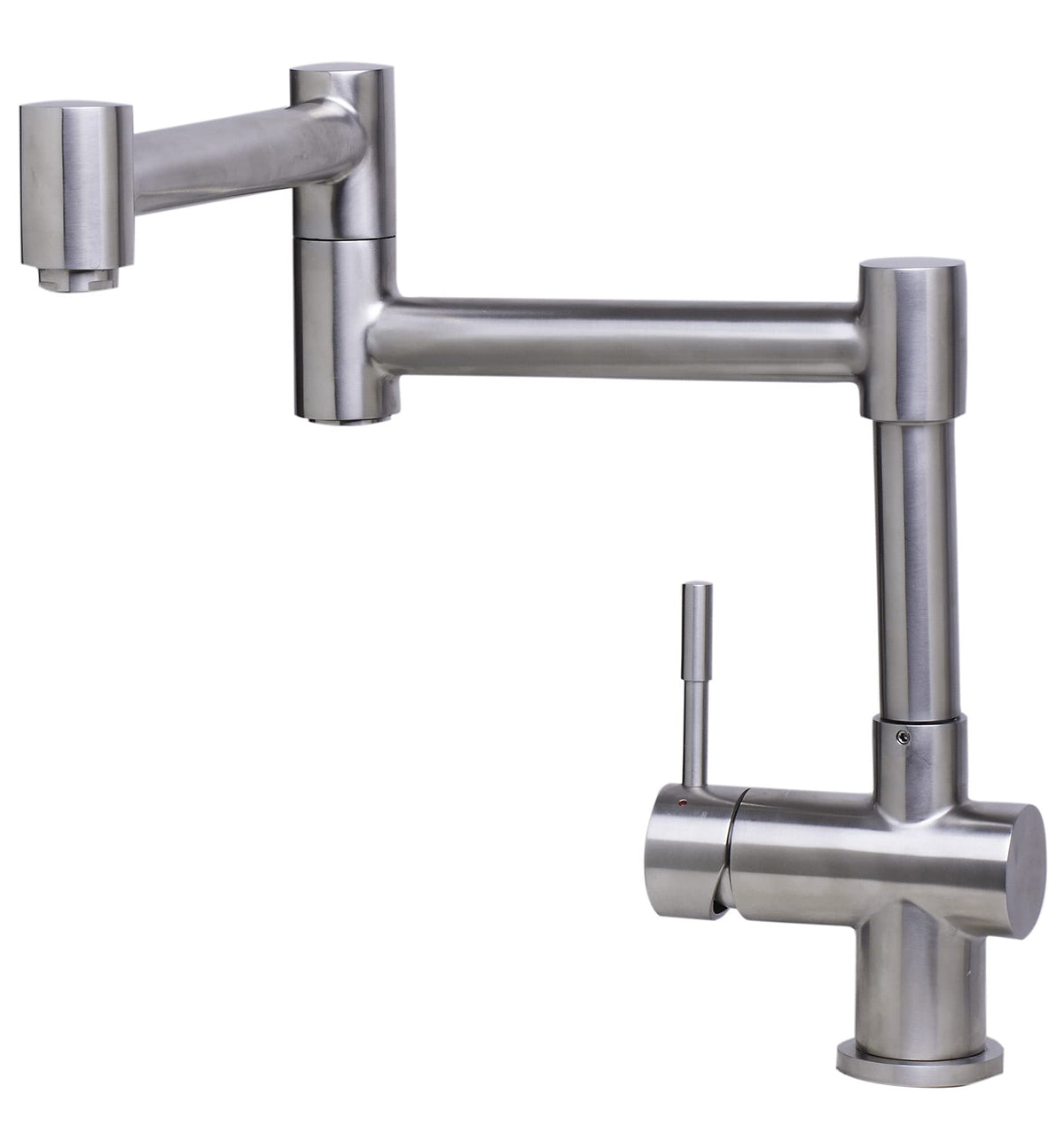 Alfi Ab2038-Bss Solid Brushed Stainless Steel Retractable Single Hole Kitchen Faucet, 15'' D X 12 1/8'' H