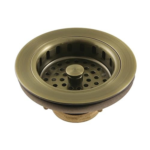 Kingston Brass KBS1003 Kitchen Sink Basket Strainer  Antique Brass