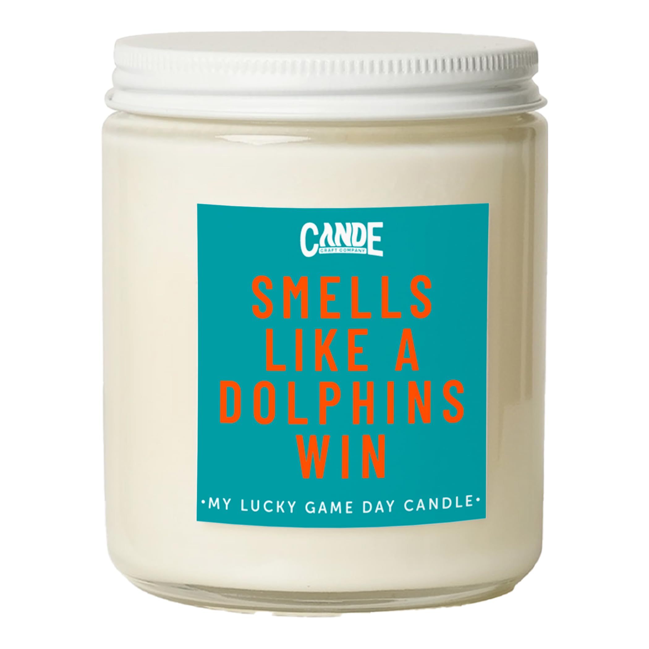 CE Craft - Smells Like A Dolphins Win Candle - Football Themed Candle, Gift for Dad, Gift for Son, Florida Gift, Florida Themed 